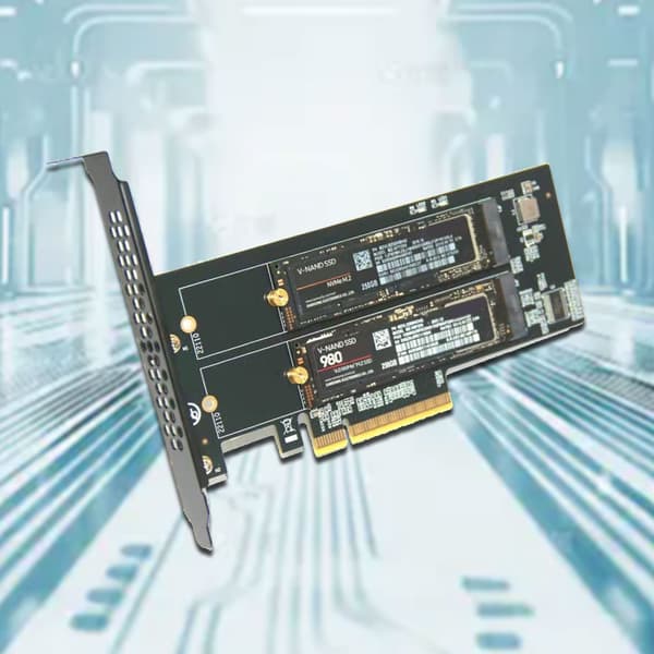 To M.2 NVME M Key til PCIe X8 Adapterkort PCIE Kredsløbs Splitkort