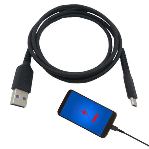 Höghastighetsöverföring 5A laddningssladd USB -laddningskabel 47,24 tum Ersättning för Huawei och andra telefonhögtalare
