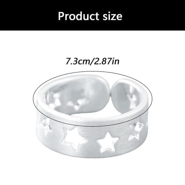 Justerbar Hul Stjerne Ring Elegant Design Komfortabel Pasform Kobber Tilbehør