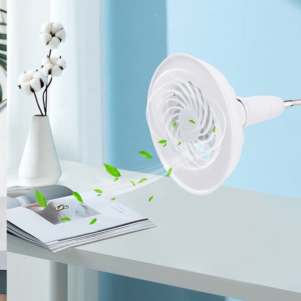 Universal 2-i-1 AC 220V E27 12W LED Lampe Loftventilator med LED Pære