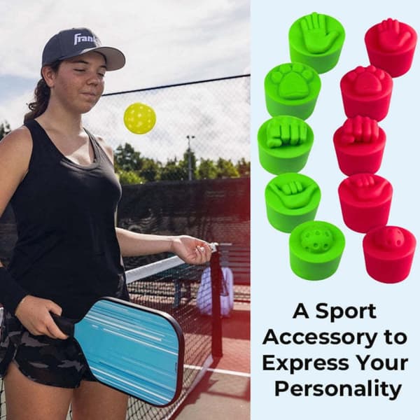 Dekorative silikonendestykker for pickleball-rackethåndtak