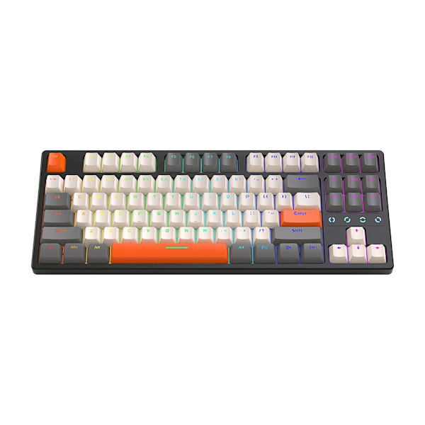 K87 RGB Hot-swap TypeC Kabelanslutet Mekaniskt Gamingtangentbord 87 Tangenter Röd Gul Switch Anpassat Mekaniskt Tangentbord