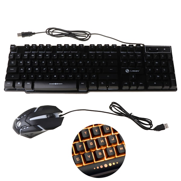 GTX300 USB Kabelansluten 104 Tangenter RGB Bakgrundsbelyst Ergonomisk Gaming Mus Tangentbord Komboset Dator PC Ersättningstillbehör