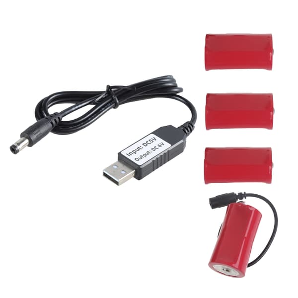 USB Strømomformer Boost Batterieliminatorer USB 5V2A til 6V LR20 D Batteri