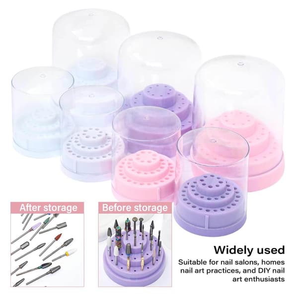 ABS Negleværktøj Organizer 48 Slots Opbevaringsboks Manicure Studio Essential Purple Small
