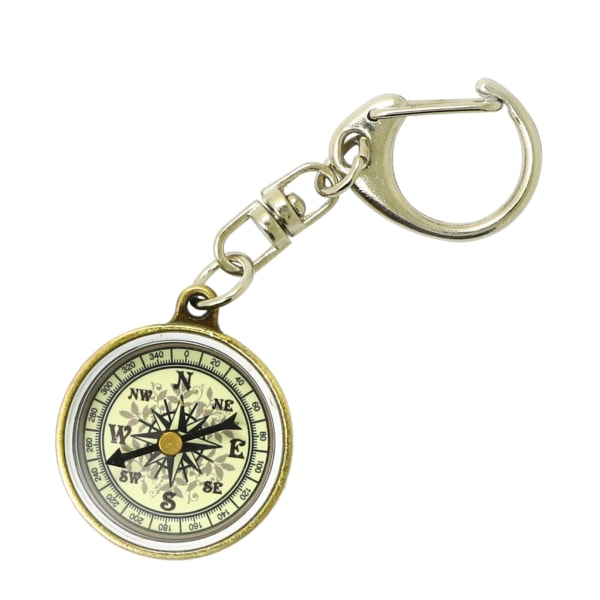 Kompass med nyckelring, Minificka Kompassorientering Kompass Resetillbehör för utomhuscamping, vandring, navigering