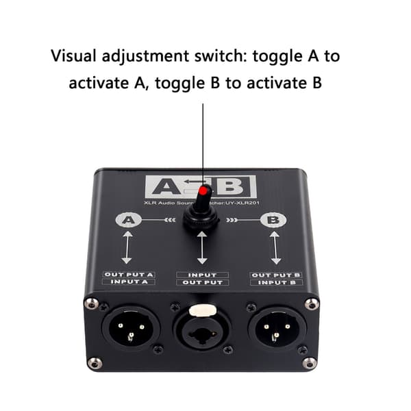 Passiv XLR Lydomskifter 2-kanals Vælgere Balancerede Interfaces Til Studiebrug