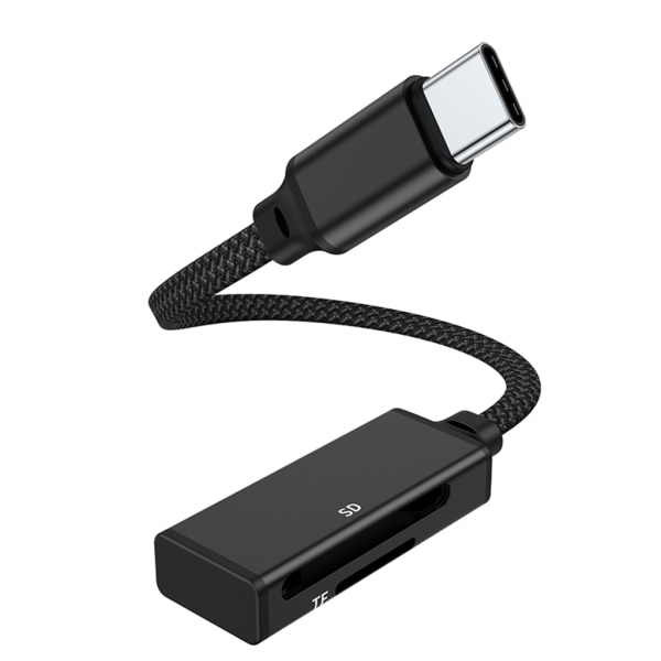 USB Typ C Micro USB -kortläsare Till SDTF-anslutning Minne Kamera Fotoöverföring Adapter För Telefon Stationära datorer Bärbar dator Black