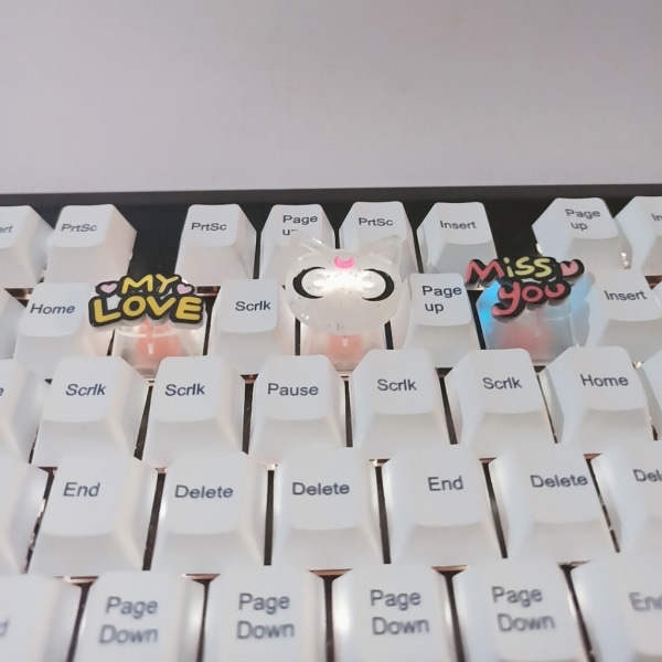 Bakgrundsbelysning ABS Keycap Cute Pure Lovely Letters Keycap Mekaniskt tangentbord Transparent Keycap R4 Cap 1