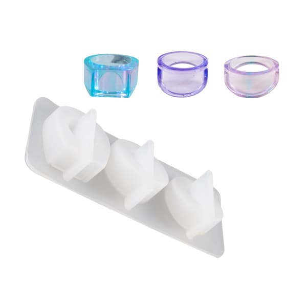 Silikone Ringform Sæt til Smykker Krystal Epoxy Resin 3 Sammenhængende Ringe Form