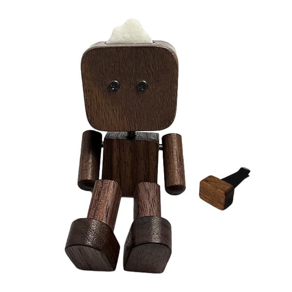 Tre Robot Dashbord Dekor Magnetisk Base Håndlaget Unik Bilgave Beech