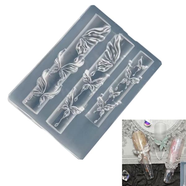 3D Neglekunstforme Sommerfugl Tema Neglekunst Skabelonforme Silikone Tekstur