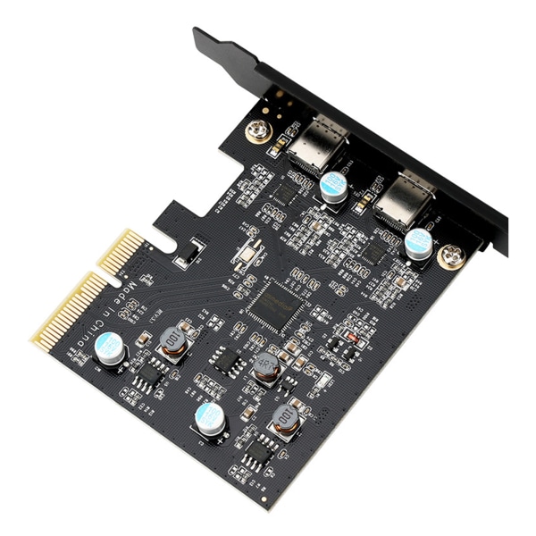 PCI-E PCI för Express 4X till USB 3.1 Gen 2 (10 Gbps) 2-portar typ C expansionskort ASM3142 15-stiftskontakt för Windows/Li