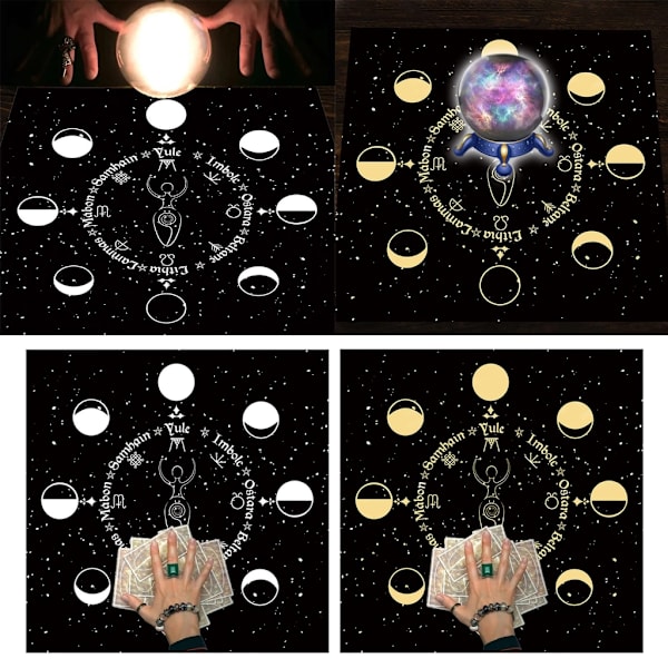 Fyrkantig form Pendel spådom Altare Bordsduk Brädspel Tarot Pad Rune Duk Astrologi Oracles Brädspelsmatta B60