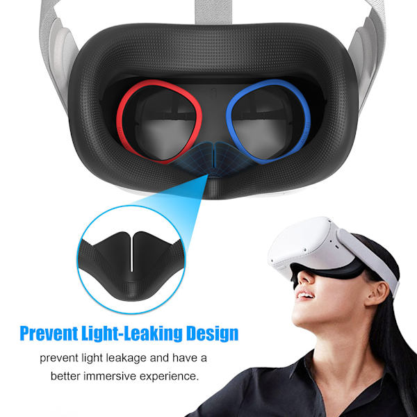 Enkelt att installera Silikonskyddsglasögon Bärbara ersättningsheadset Lins Anti-Scratch Ring Hållbar för Oculus Gray