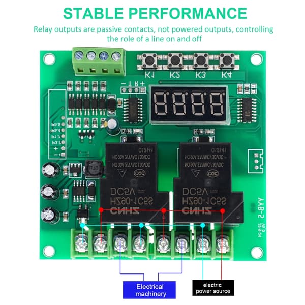 YYB-5 12V 24V Motor Framåt/Bakåt Kontrollkort Timing Modul för Tid