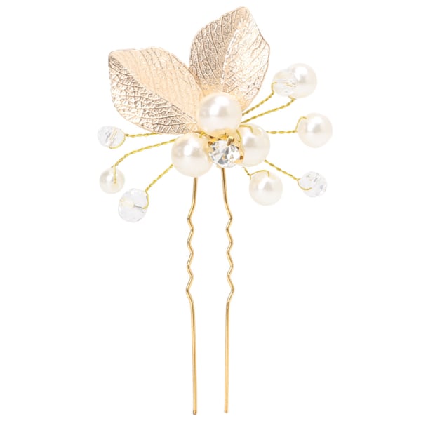 Mode Bröllop Hårklämma Löv för Rhinestone Faux Pearls Hårnålar Brud Bobby Pin Brudtärna Headpieces Hårstyling T