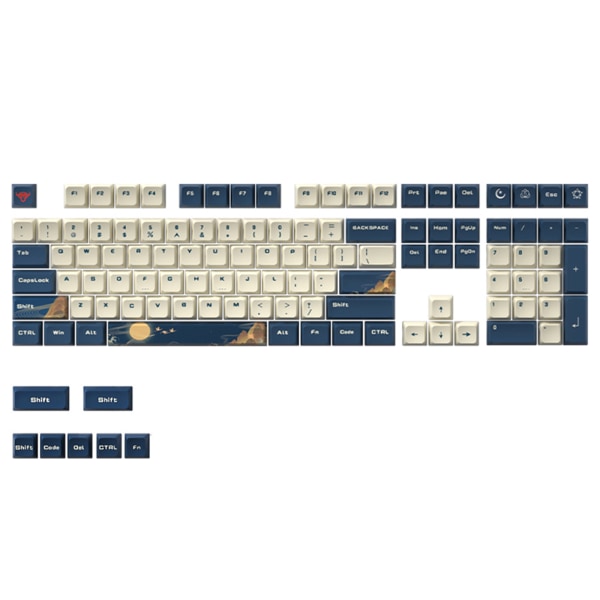 115 tangenter Tangentkapslar PBT Sublimation KDA Höjd Tangentkapslar Landskapsfärg för mekaniskt tangentbord 61/68/69/87/104/108 layouter