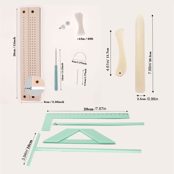 Håndlavede håndværkssæt Bogbindingslineal sæt Synål Bogbindingssæt