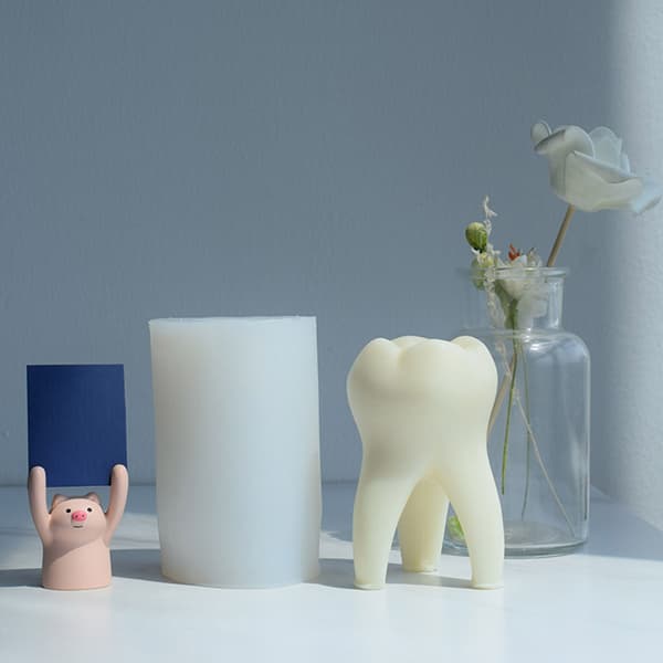 3D Tænder Silikoneform Gips Epoxy Aroma Lysform til Boligdekoration