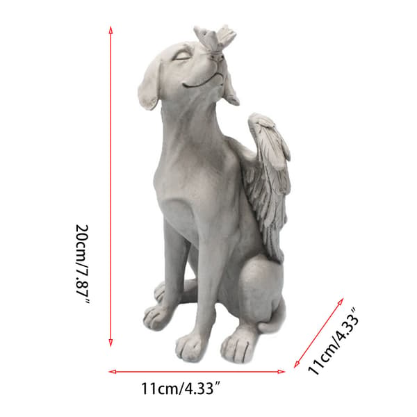 Design Hund Engel Kæledyr Mindesmærke Gravmarkør Hyldest Statue