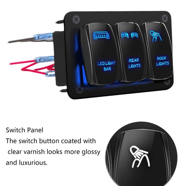 12V 24V Vanntette vippebrytere LED lysbar bryterpanel for marine