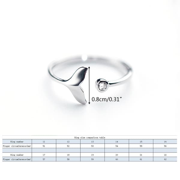 Hvalhale Enkel Båndring Solid Ring Fiskeørering Justerbare Ringer Gave