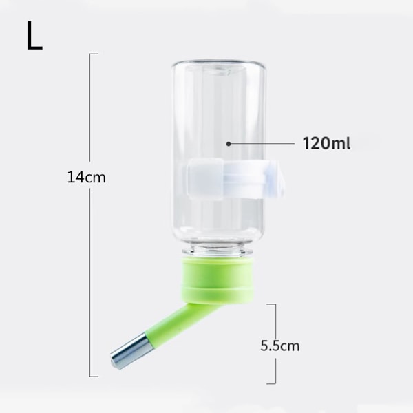 Automatisk hamstrar vattenflaska hängande vattendispenser pärlhuvud bevattningsflaska dricksförråd för smådjur White 80ml
