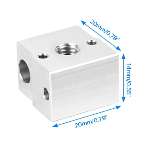 Aluminium Varmeblok til 3D Printer Hotend Varmeblok