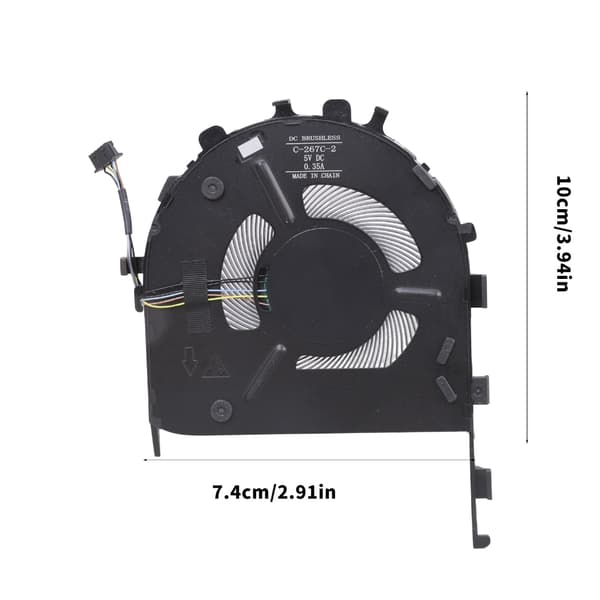 Bærbar CPU-køleventilator DC5V 0.5A 4Pin Radiator til E14 GEN1