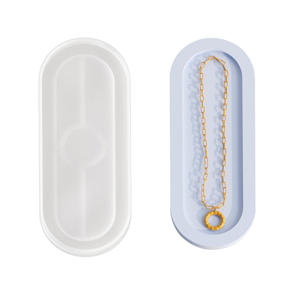 Oval Bakke Brik Form Epoxy Resin Form DIY Tallerken Fad Kop Måtte Silikoneform