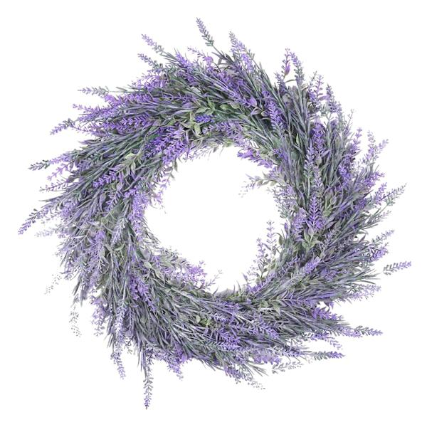 45 cm Konstgjord Lavendelkrans Falsk Blomsterkrans för Ytterdörr Vägg Bondgård