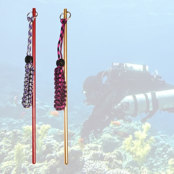 Aluminiumlegering Multi-Stick Pointer Rod med lanyard Mätning Skala Bärbar vattensport Dykning tillbehör Red