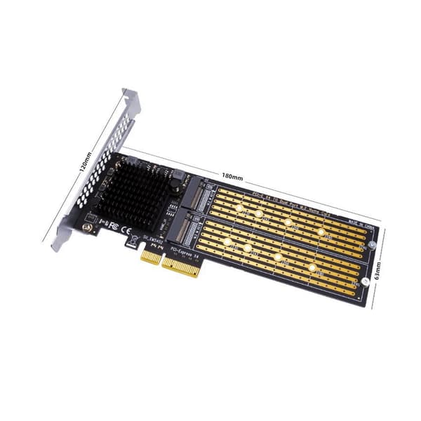 Dobbelt PCI X4 Controller Internt Udvidelseskort PCI-E til for M.2 NVME Adapter