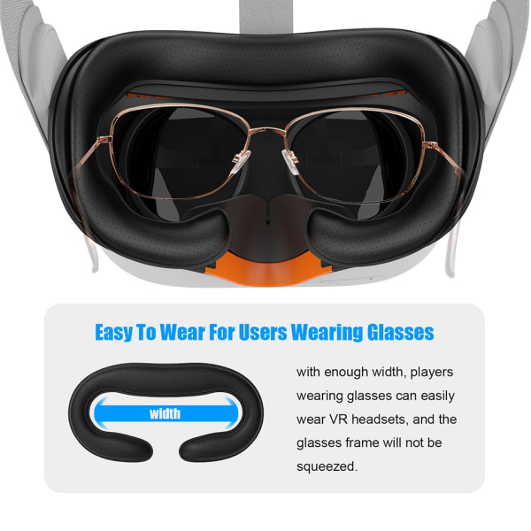 VR för Facial Interface Bracket PU Läder Foam Cover med anti-läckage Nose Pad Set för Oculus Quest 2