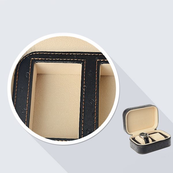 Microfiber Läder Watch Box Bärbar Watch Storage Box Europeisk Watch Box Mekanisk Watch Storage Box Watch Box Black - Watch ring bit