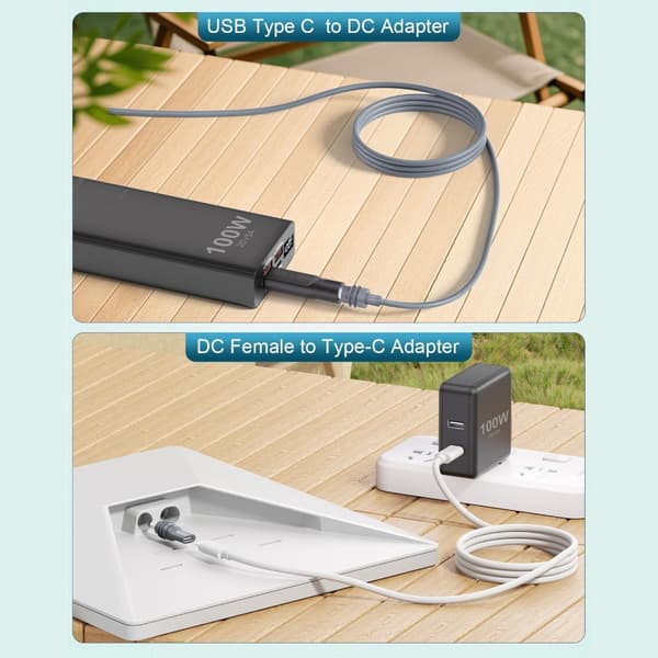 DC5521 - USB C -virtajohtoadapteri 5,5x2,1 mm - C-tyypin liitin PD20V