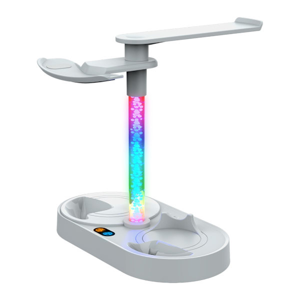 Lämplig för PSVR2 Magnetisk Laddningsdocka Laddningsdocka VR Glasögon Laddare VR Handtag RGB Laddningsbas