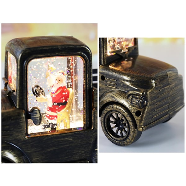 Mini lykta tomte kör bil Små lyktor för inomhus utomhus juldekoration Heminredning Batteridriven Red