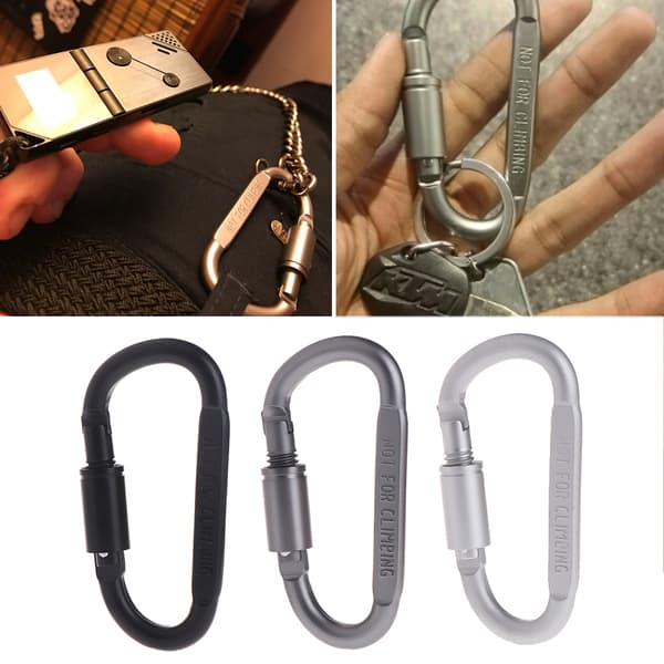 Aluminiumlegering D-ring Karbinhakar Clip D Shape Gate Small Keychain Karbinhake Clip Outdoor Camping Mini Lock Snap Hook White