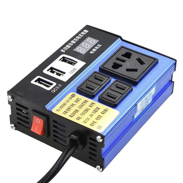 Strømomformer for lastebil, bil, laderadapter, konverterer 12V/24V til 110V/220V