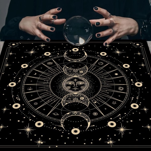 Tarots Bordsduk Rune Divinations Cover Astrologi Oracles Brädspelsmatta Fyrkantig form Pendel Altare Bordsduk 75x75cm
