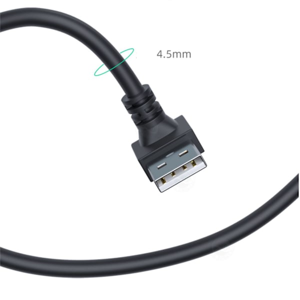 UPP Vinklad 90 grader USB 2.0 hane till hona förlängningskabel med strömbrytare ON OFF Förlängare för datormobiltelefon 200cm