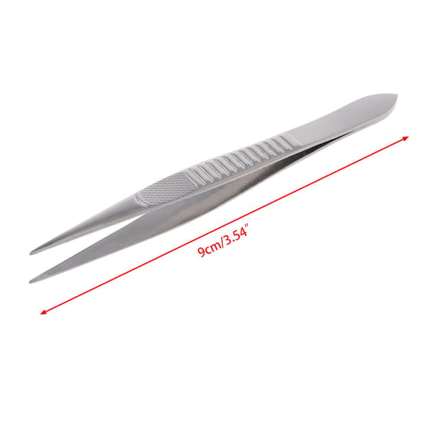 Profesjonell rett pinsett med fin spiss for vippeextensions, rustfritt stål