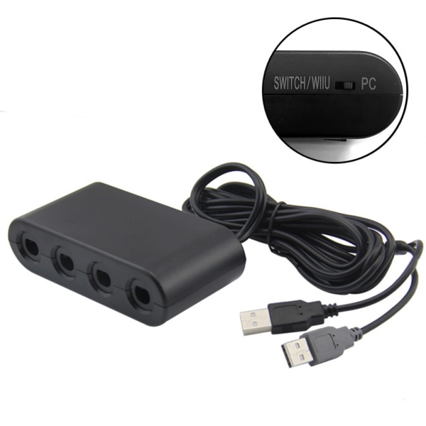 4 Ports Converter för GameCube för GC Controller USB Adapter för Switch för NGC/