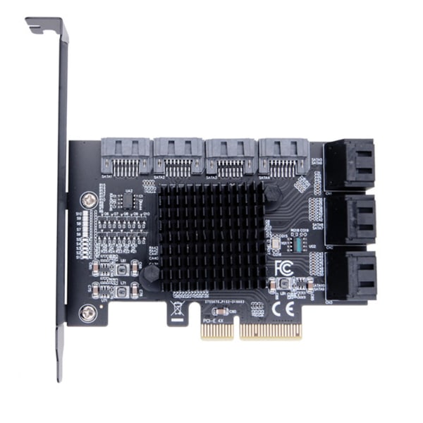 SATA PCIE 1X Adapter 10 Portar PCIE X4 X8 X16 till SATA 3.0 6GRiser expansionskort för stationär PC Computer Converter