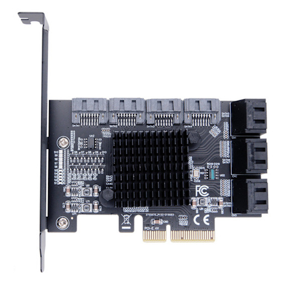 SATA PCIE 1X -sovitin, 10 porttia, PCIE X4 X8 X16 - SATA 3.0 6G-laajennuskortti pöytätietokoneelle