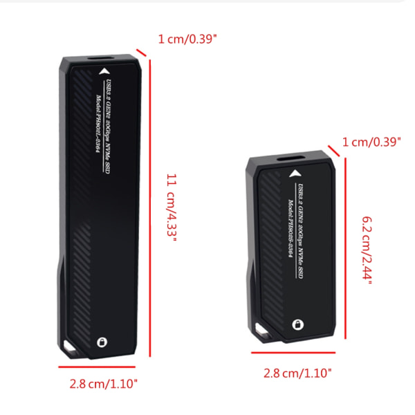 NVMe M.2 hårddiskhölje M.2 till USB C SSD-hölje med 20 Gbps hastighet för snabba överföringar Verktygsfri installation Short style