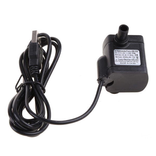 Micro Flow justerbar vattenpump DC3.5V-9V 3W USB mini dränkbar vattenpump Ultratyst tank fontänvattenpump