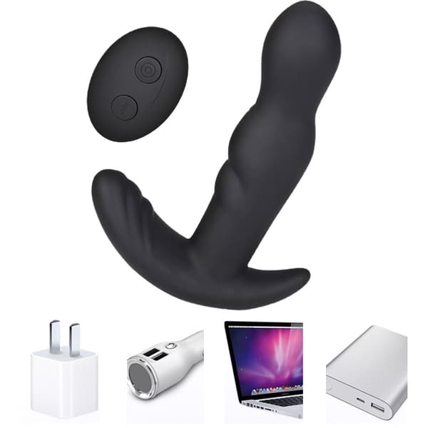 Multihastighetsplugg prostatavibrator trådlös fjärrkontroll massager rumpstimulator